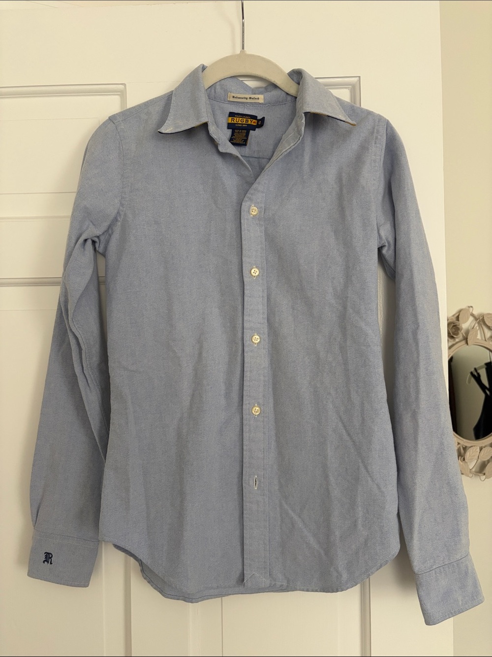 Vintage Rugby Ralph Lauren Light Blue Oxford Button-Down Shirt